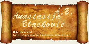 Anastasija Blašković vizit kartica
